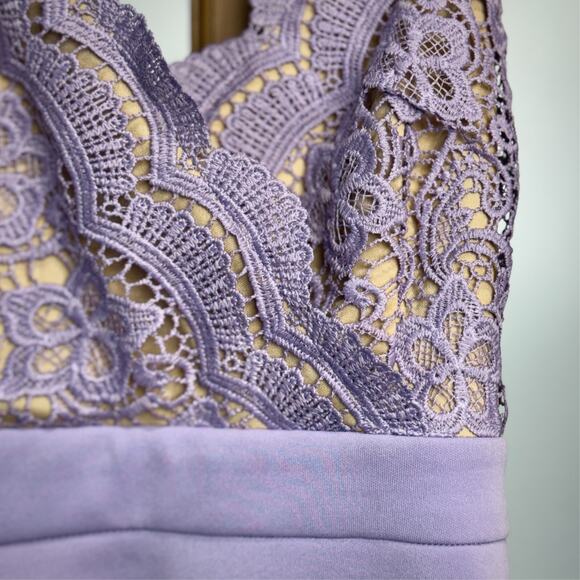 Women's Lavender Francesca's Lace Top Cross Strap Dress - Size Small - Picture 3 of 11